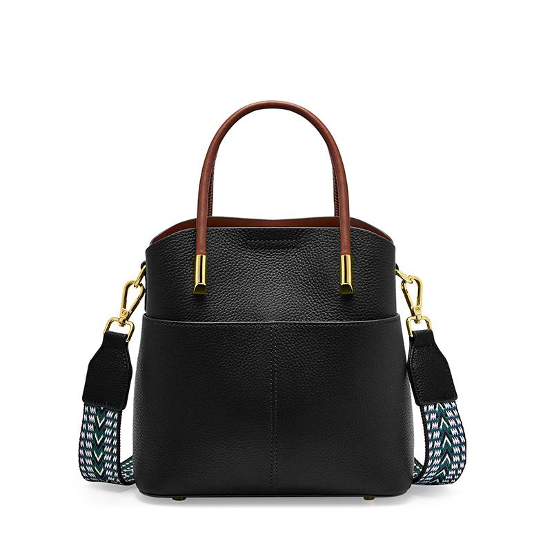 

Genuine Leather Women s Bucket Bags Luxury Top Designer Women Handbag Cowhide Shoulder Bag Two Shoulder Strap Crossbody Bag