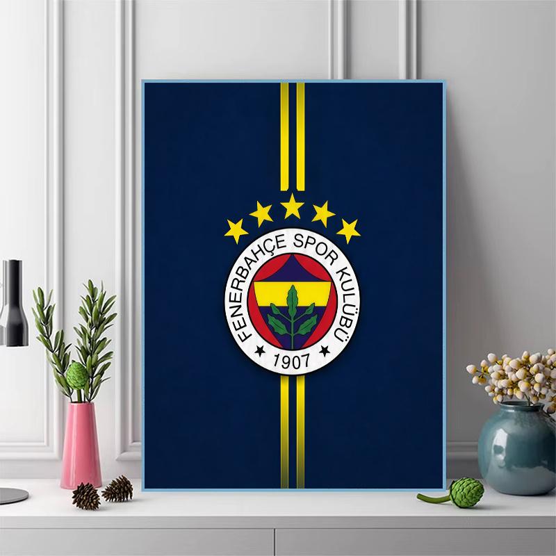 Fenerbahce Pattern 3pcs 100% Round Full Drill 5D DIY Diamond Painting Embroidery Cross Stitch Rhinestone Décor