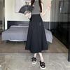 Elegant Jacquard Pleated Skirt for Petite Women - Elastic Waist, Slimming Design, Trendy Chinese Style