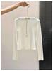 Women's BM-Style Button-Up Henley Long-Sleeve T-Shirt, Slim-Fit Stretchy Top with Imitation Cashmere Lining for Autumn/Winter/Spring