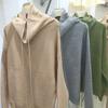 harajuku Solid color soft hooded sweater autumn winter casual oversized knitted sweaters tops for women Thick bottoming pullover