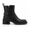Botín Negro Tacón Medio Hebilla Lateral Montevita 105417