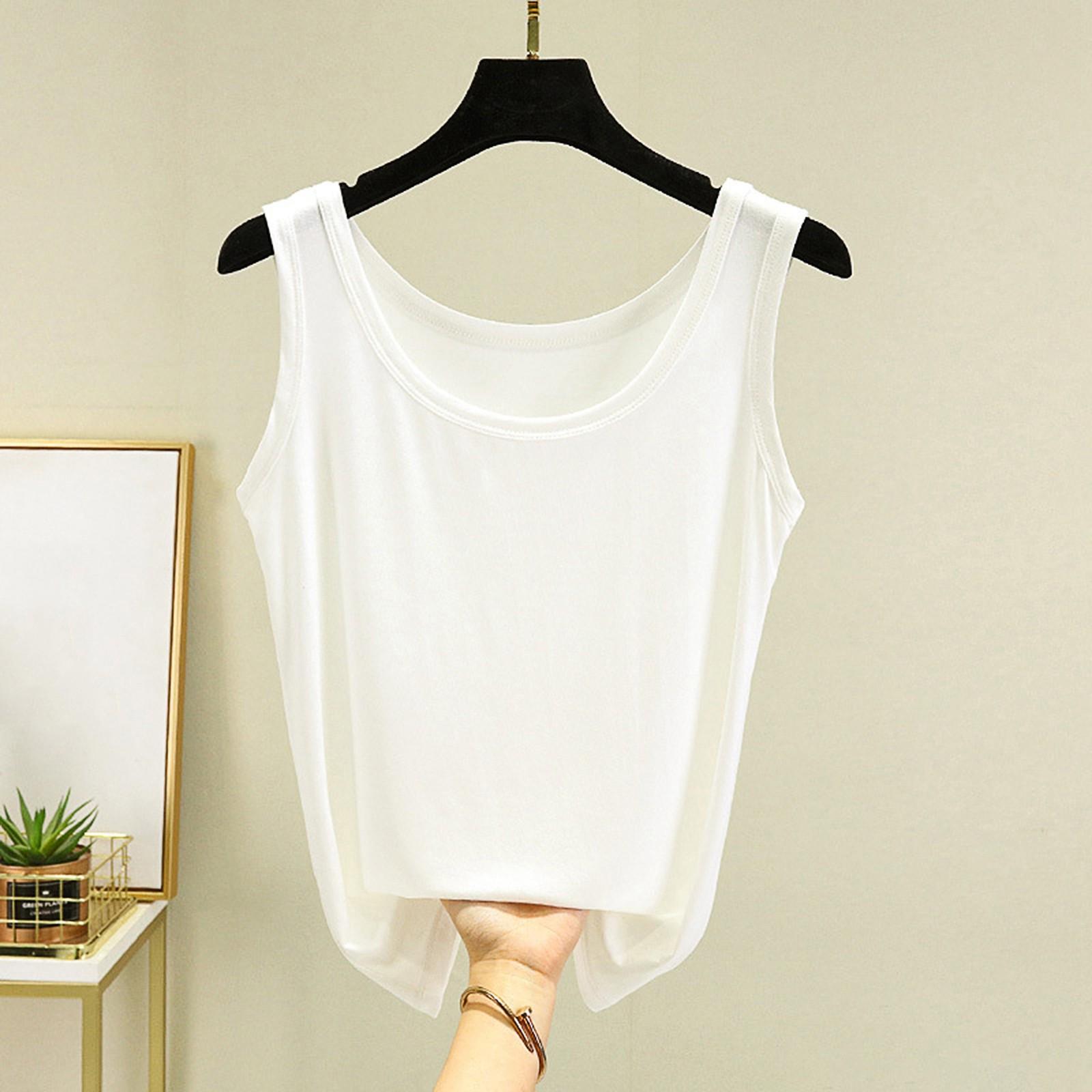 

Женская свободная повседневная летняя удобная однотонная базовая пижама на бретелях L белый