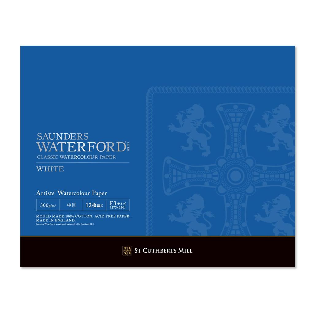 Holbein Waterford Watercolor Paper Medium F3 Block 12 270932 EHB-F3 White, Grain, 300g, Size, Type, Sheets,