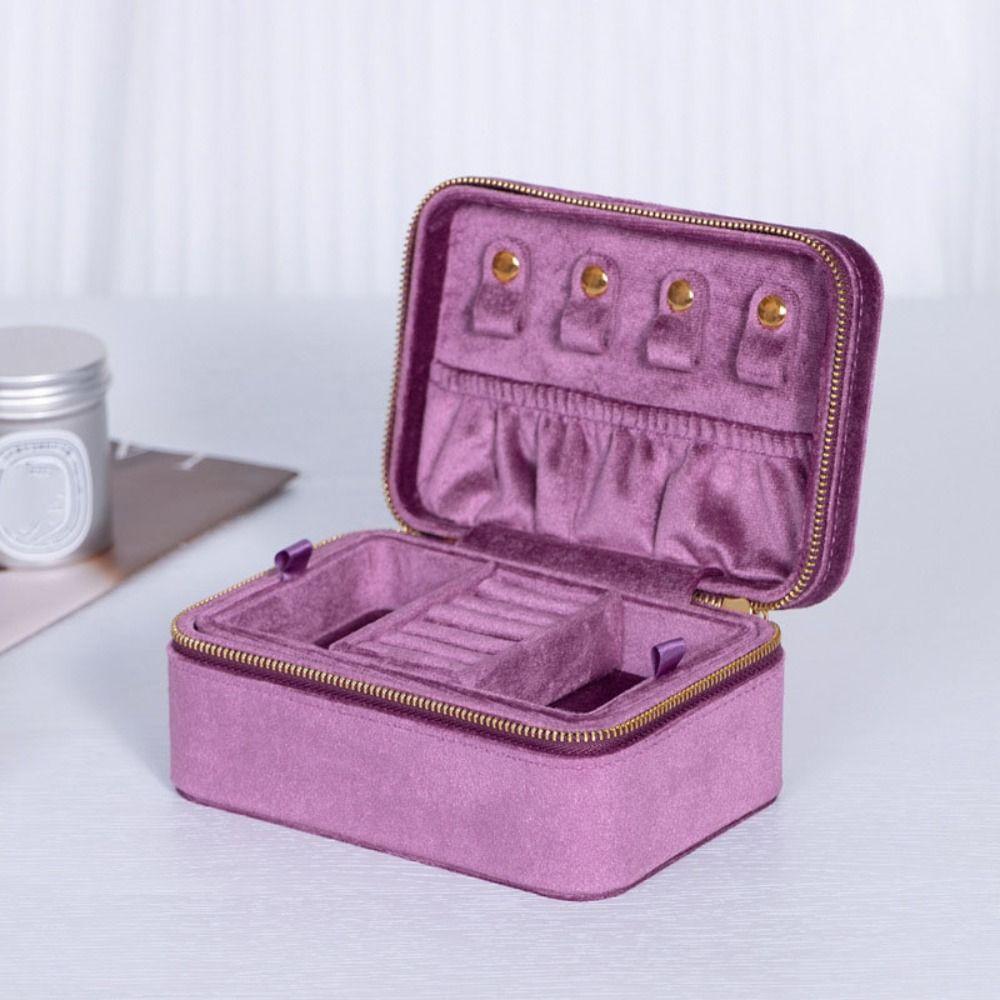 Detachable Velvet Jewelry Holder Rings Necklace Jewelry Storage Case Square Jewelry Box  Outdoors