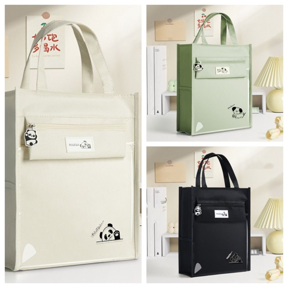 Multiple Pockets Cartoon Tote Bag Panda Dog Shoulder Handbag Cute Student Tutorial Bag Shopping