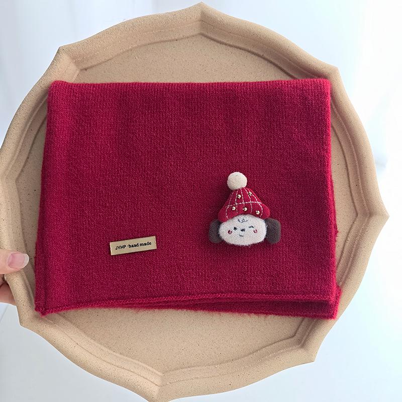 Children's 2025 Winter Red Scarf: Warm, Windproof Neck Gaiter for Girls - Cute and Protective