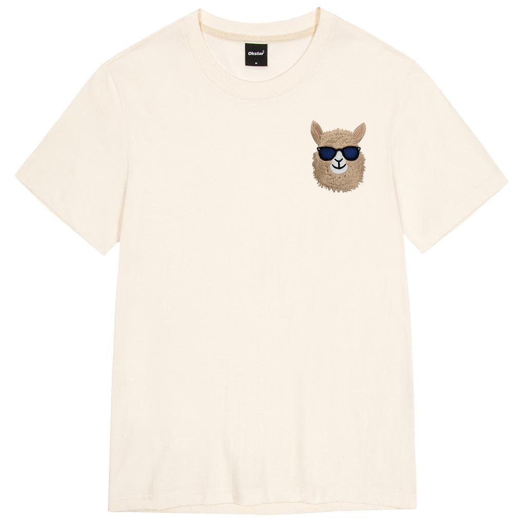 OKSTAR I'M Alpaca Embroidered Short Sleeve T-Shirt (Type B)