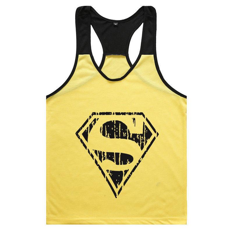 Superman Printing Pattern Men Vest Fashion Sleeveless Clothing Exercise Fitness