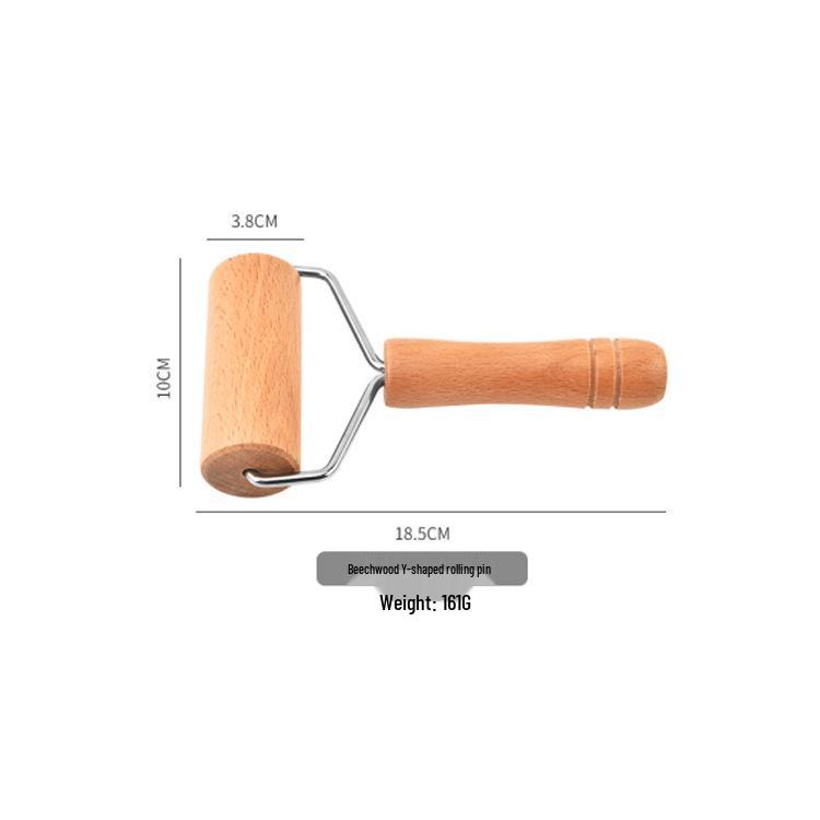 Doppelkopf Nudelholz mit Holzgriff & Teigschneider aus Edelstahl