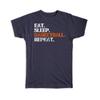 Gift T-Shirt : Funny Basketball Art Eat Sleep Repeat Player Sport Action Teen