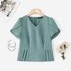 ZANZEA Women Casual V-Neck Summer Short Sleeve Blouse