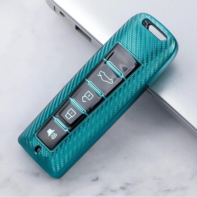 FOR Great Wall WEY Wey VV5 VV6 VV7 A1 A3 A4 A5 A7 A8 Car Smart Key Case TPU Carbon Fiber Protector Bag Fob Cover Keychain