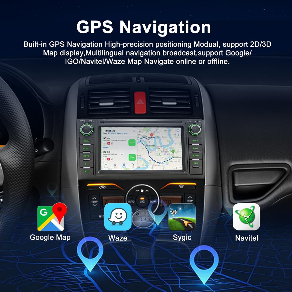 REAKOSOUND Autoradio 7'' Touchscreen Carplay für Toyota auris 2 Din Auto-Multimedia mit Bluetooth Video Autoradio Radioempfänger