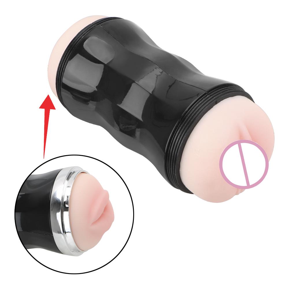 USB Rechargeable 18 Modes Realistic Self Heating Sex Toys For Men Real Vagina and Mouth Automatic Male Masturbator