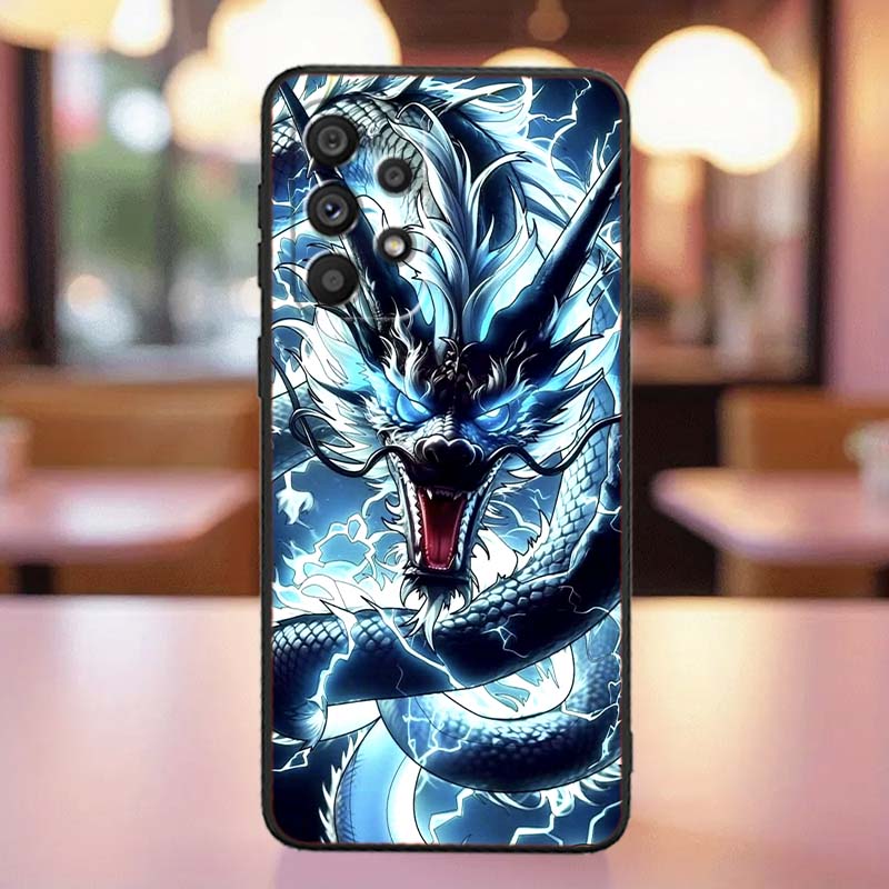 Anime Dragon Design Phone Case For Samsung A41 A35 A34 A33 A32 A25 A24 A23 A21s A06 A05 A04 A03 Note 10 20 Ultra 5G Black
