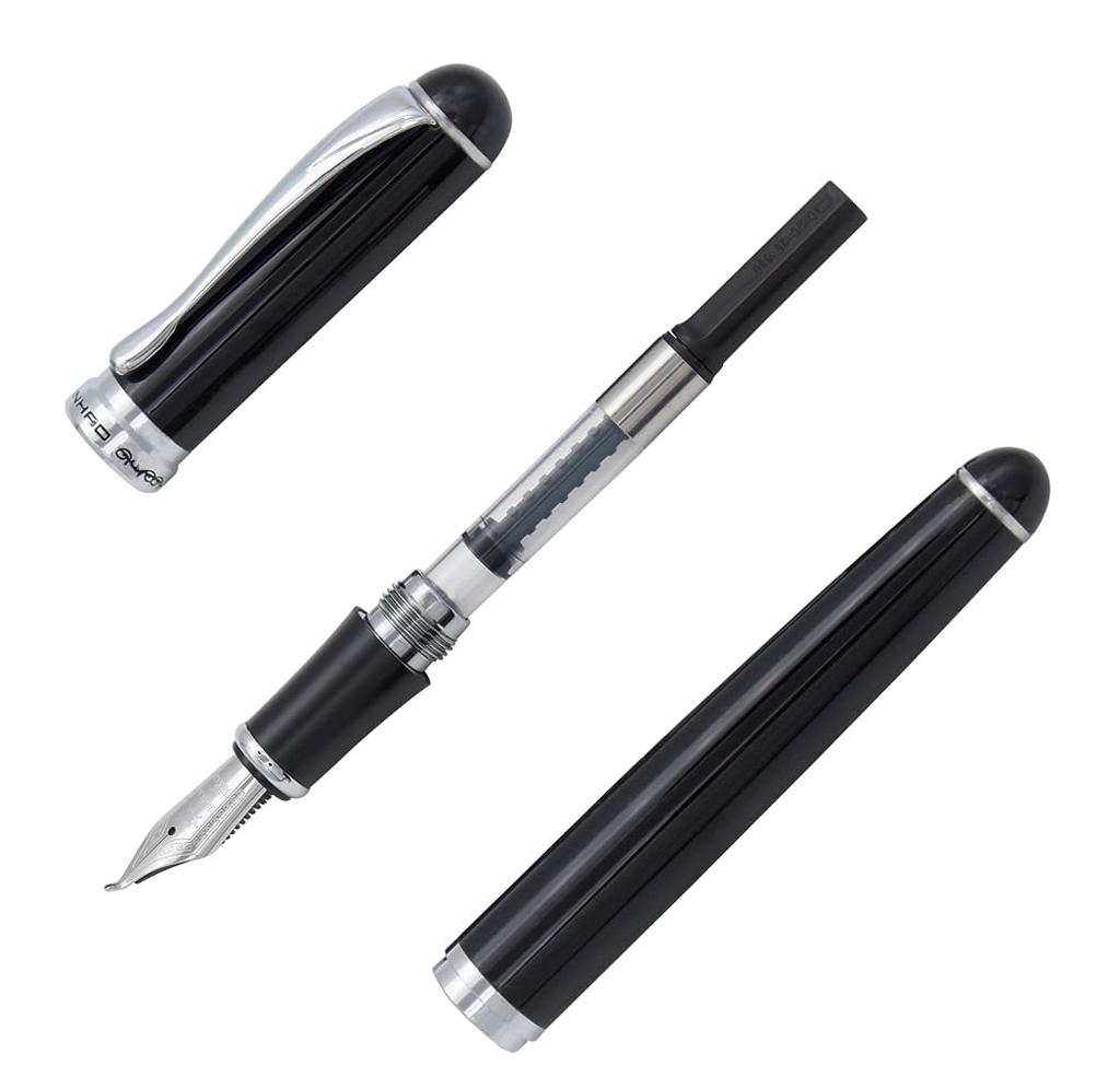 Gullor 18KGP Fountain Pen 750 Black with Elegent Art Nib [Used]