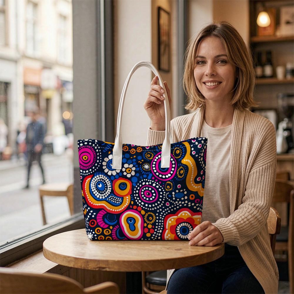 Bohemian Style Tote Bag Casual Daily Shoulder Bag for Shopping Traveling Handbag with Unique Pattern