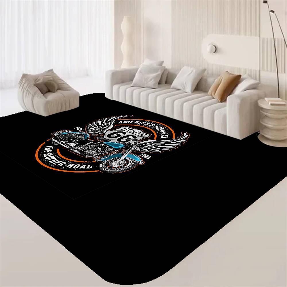 R-Route 66 Fashion Floor Mat Cheaper Anti-slip Modern Living Room Balcony Printed Bedside Mats