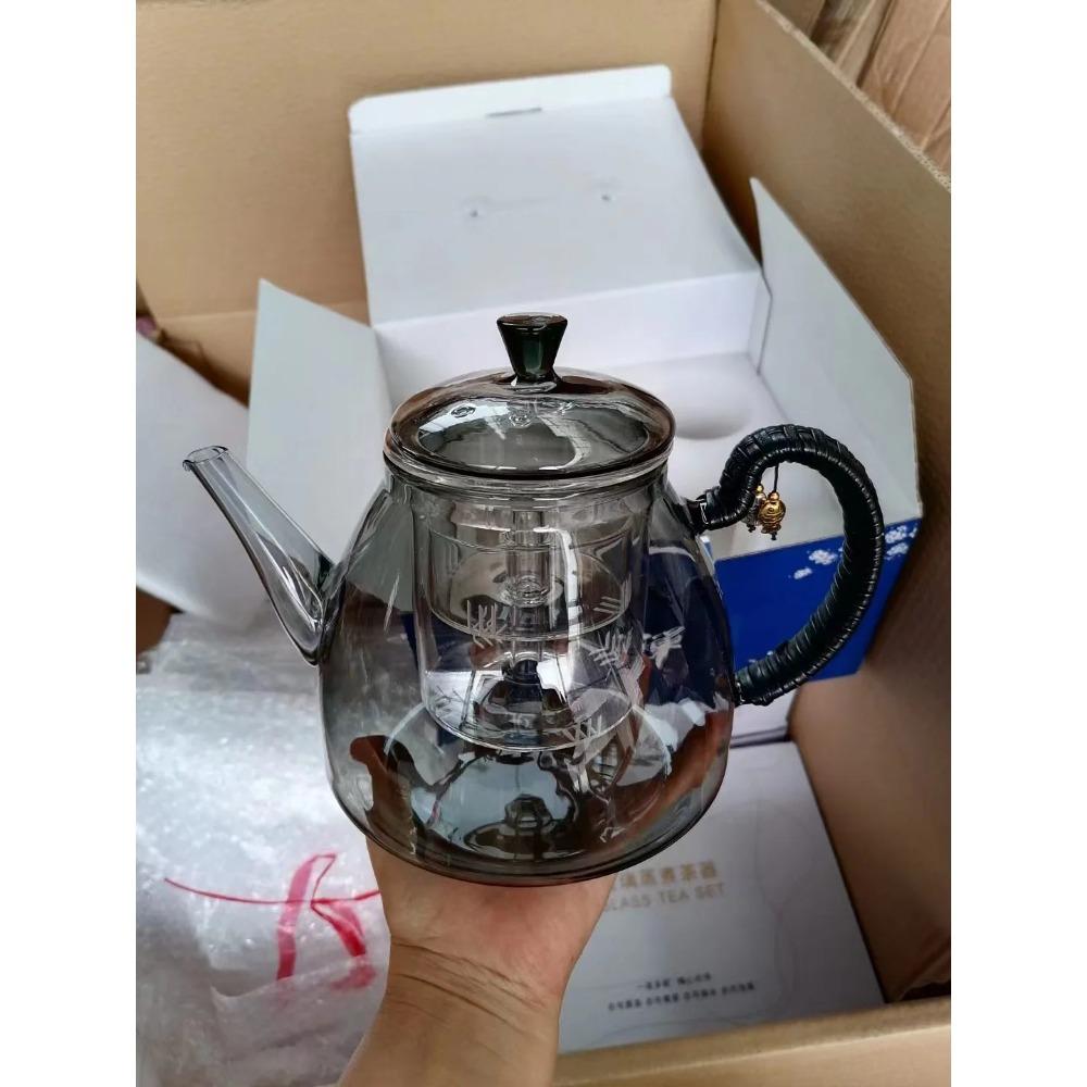 Czajnik ze szkła borokrzemianowego, gruby i odporny na ciepło, o dużej pojemności, elektryczny ceramiczny piecyk do gotowania herbaty, zaparzacz do herbaty