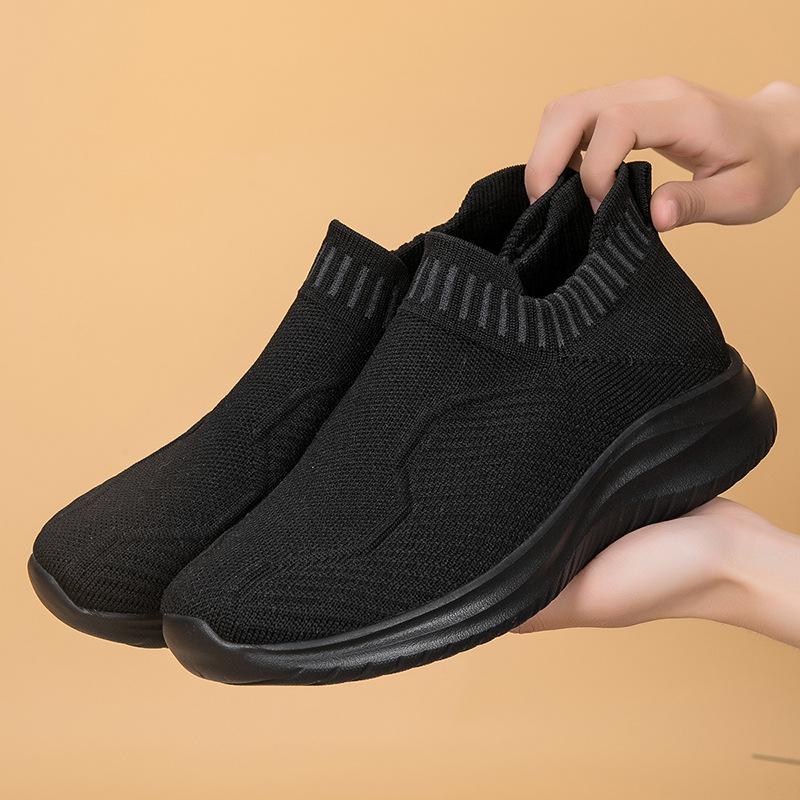 Large size elastic socks shoes low-top summer fly-woven mesh lazy shoes casual sports women's shoes