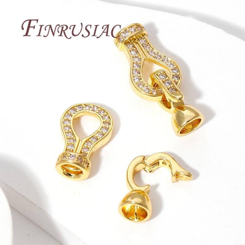 1-3Pcs/Lots Locks For Jewelry 18K Real Gold Plated Clasp For Bracelet,DIY Jewelry Making Supplies,Necklace Clasps Fasteners