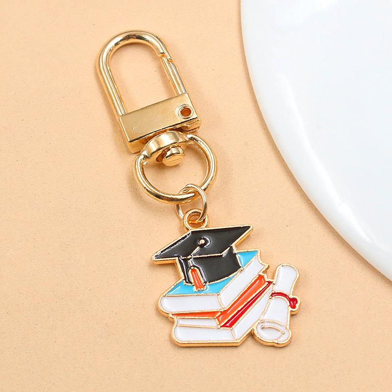 European & American Cross-Border Alloy Jewelry: Graduate's Hat & Flower Pendant Charm