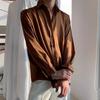 Men's Korean Style Loose Fit Ice Silk Shirt - White/Black, No Iron, Casual Drape