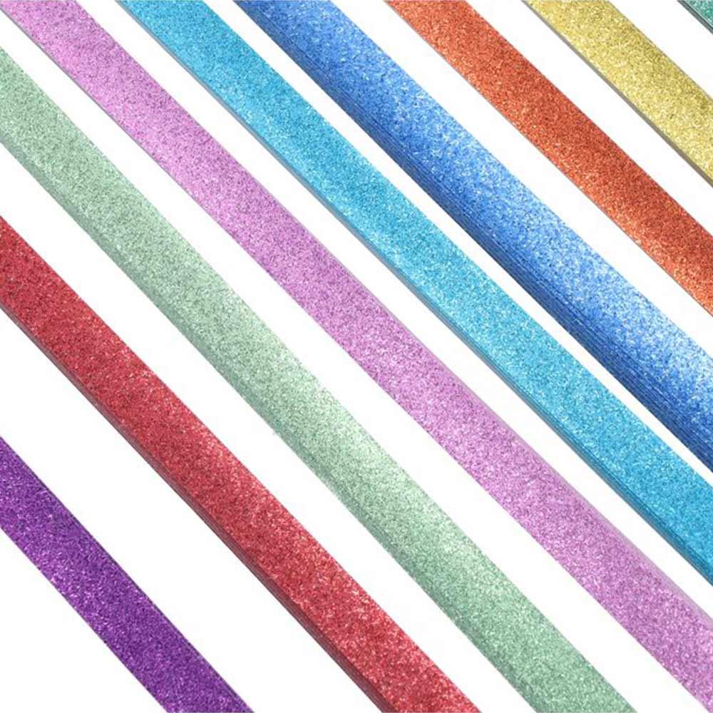 Shiny Lucky Star Paper Folding Strips DIY Origami Arts Crafting for 100pcs/set Party Decoration