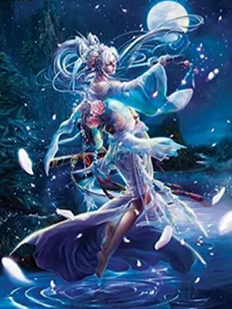 5D Diamond Art Elf Dust Moon Full Diamond DIY Diamond Painting Butterfly Girl Mosaic Picture Crystal Embroidery Character Art