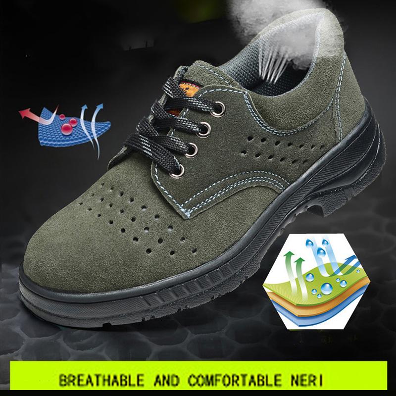 Oulylan Anti-sparking Welding Security Shoes Steel Toe Anti Smashing Safety Boots Men Puncture Proof Labor Footwear for Work