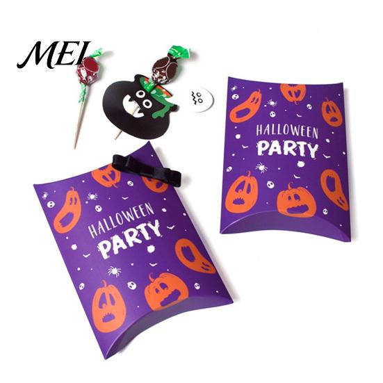 Holiday Paper Treat Bags 10 Pcs Halloween Cardboard Candy Boxes for Kids, Cute Trick or Easy Assemble Party Supplies Containers Snacks Cookie