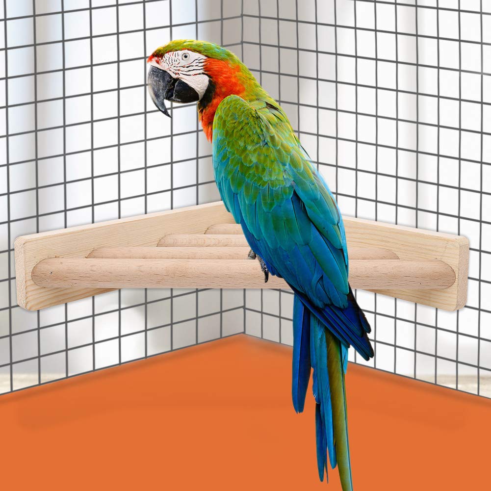 Bird Perch Easy to Install Chew Toy Bird Corner Stage Parrot Toy Space Saving Flying Squirrel Parakeet Cockatiel