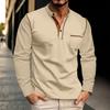 Men's Retro Color Long Sleeve Shirt Loose Fit Casual Tee