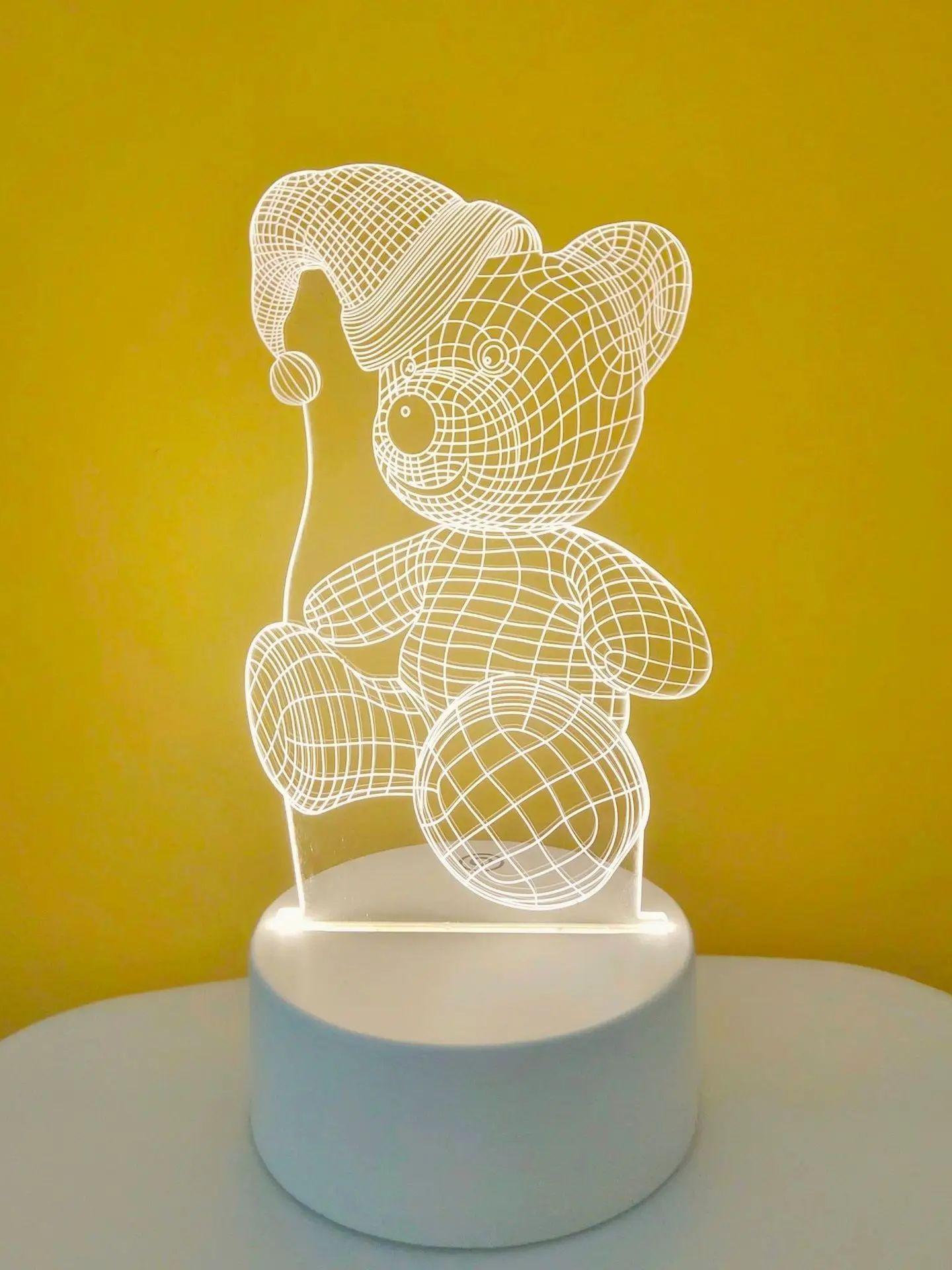 

3D лампа акриловая USB светодиодная ночная лампа неоновая вывеска лампа рождественские рождественские украшения для дома спальня декор на день рождения свадебные подарки