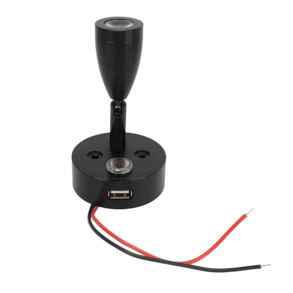 DC 10‑30V RV Reading Lamp Touch Control Adjustable Brightness Interior Bedside Book Lamps LED Spotlight for Boats Truck