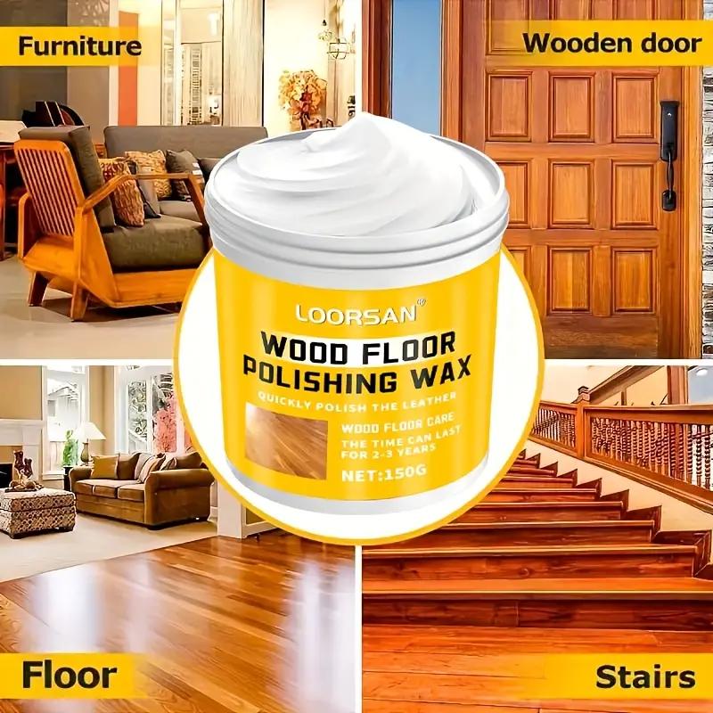 Möbel- und Bodenholzwachsöl-Bodenpolitur|Schnelle Anwendung mit Schwamm-Poliercreme|Stellt Feuchtigkeit wieder her und schützt sie