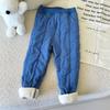 Children's Autumn Winter Solid Color Thick Warm Pants Student Underwear Clothing