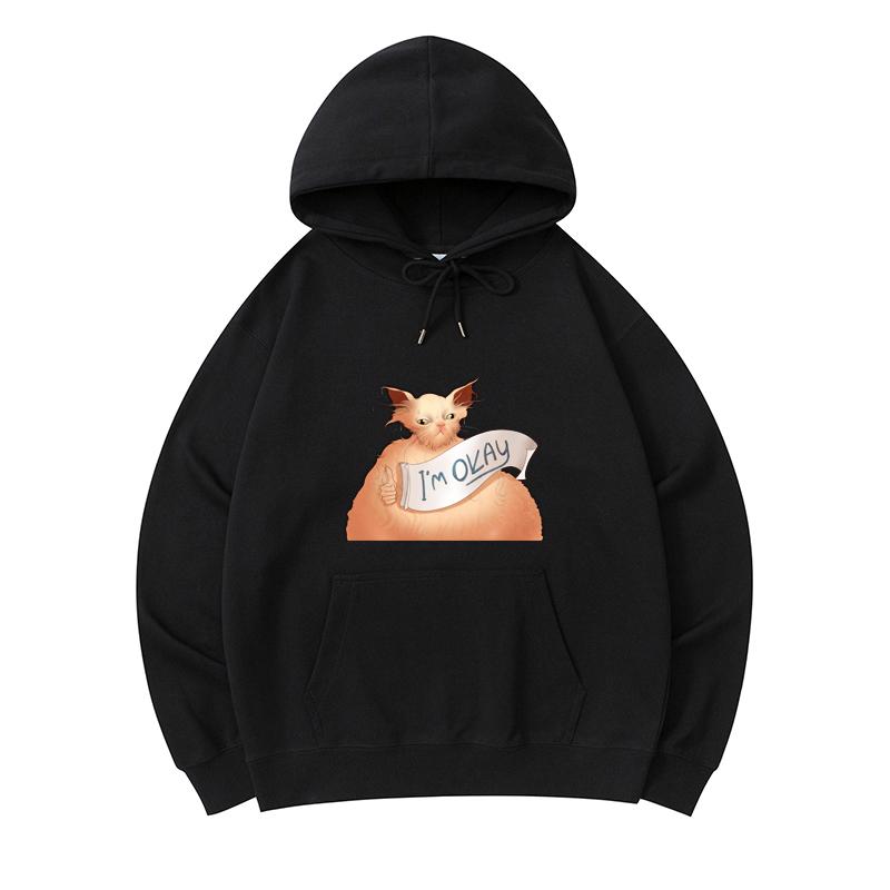 

300 GSM Men s Healthy Cotton Hoodies Im Okay Print Premium Cotton Sweatshirt