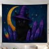 Witch Black Cat Tapestry