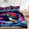 3pcs bedding set Shadow Sonic Includes 1 Comforter + 2 Pillowcases, Without Pillow Inserts, Soft Comfortable, Lightweight Breathable, Printe