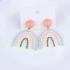 1 Pair Stud Earrings Cute Allergy Free Acrylic Creative Design Rainbow