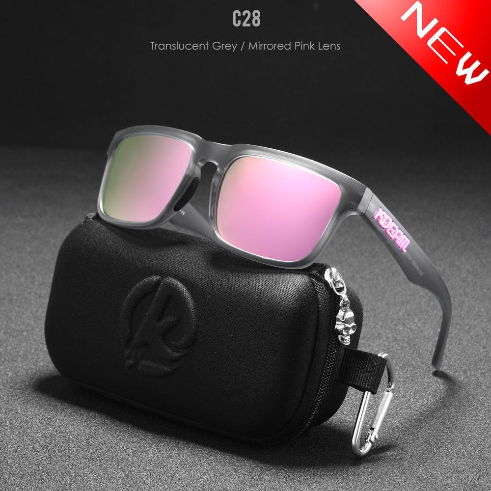 New KDEAM Brand High Quality Men Square Sunglasses Colors Sports Polarized Sun Glasses Reflective Coating Mirrored Lens