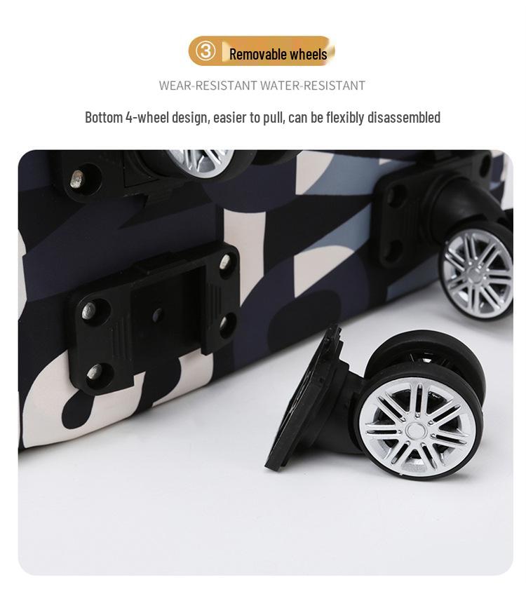 Kostenloser Versand Trolley Gepäckset mit großer Kapazität: Modische, tragbare Reise- und Wickeltasche mit Rädern