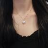 S925 Sterling Silver Good Fortune Longevity Lock Necklace with Natural White Shell for Women – Ethnic Fashion Clavicle Chain