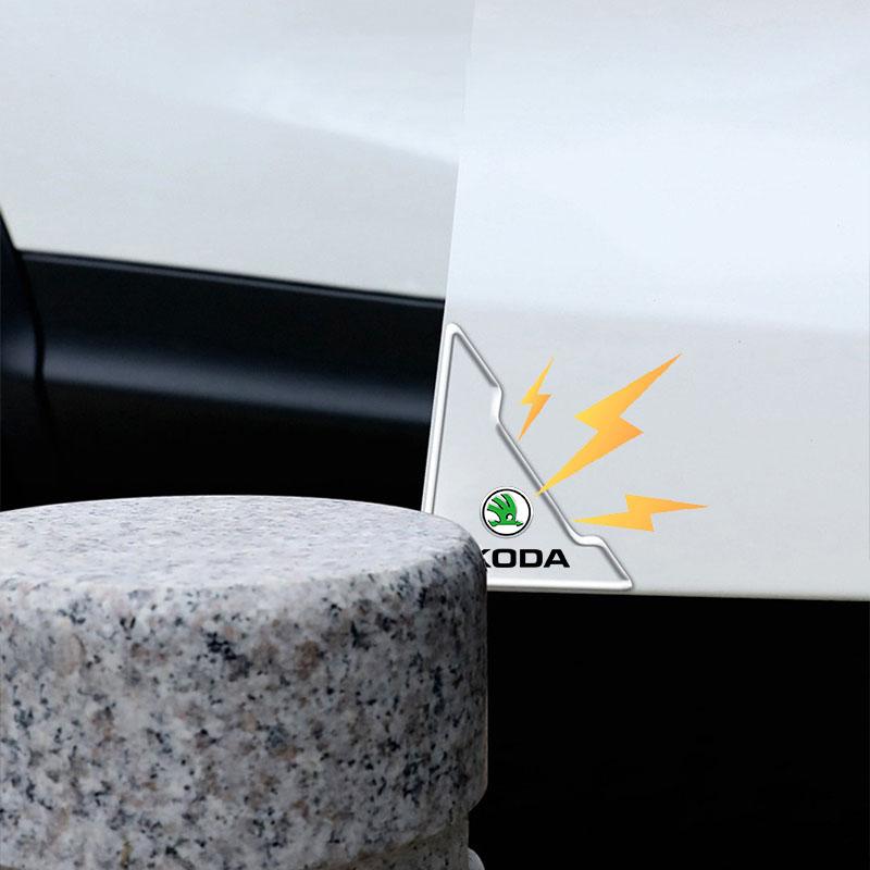 2Pc Car Door Corner Cover Anti-Scratch Protection Sticker Styling for Skoda SCALA Superb Octavia 2 3 A4 A5 Fabia Kamiq Kapoq Kodiaq Rapid