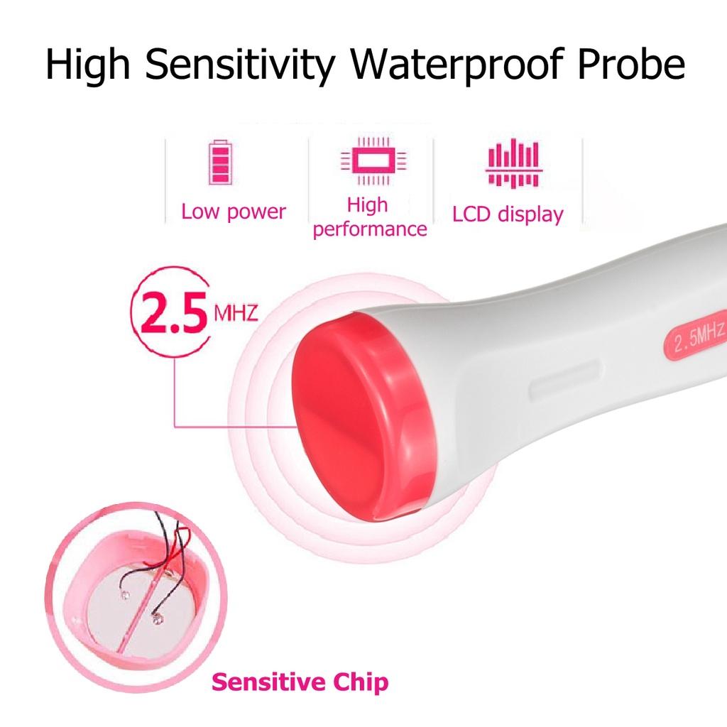 2.5MHz ABS Plastic Baby Heart Rate Monitor Pregnant Women Fetal Heart Rate Meter Household Baby Fetal Doppler Heartbeat Detector White