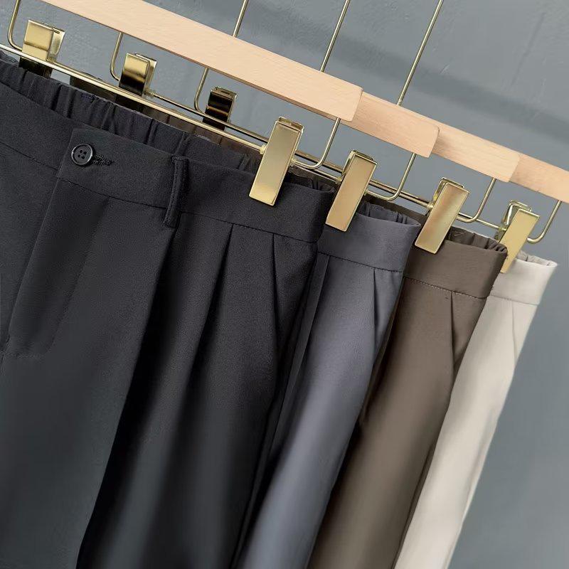 Men's Trendy Loose-Fit Summer Breathable Shorts - Stretchy Streetwear Casual Straight-Leg Suit Pants