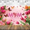 Pink Mother’s Day Photography Backdrop I Love You Best Mom Poster Props  Photo Booth