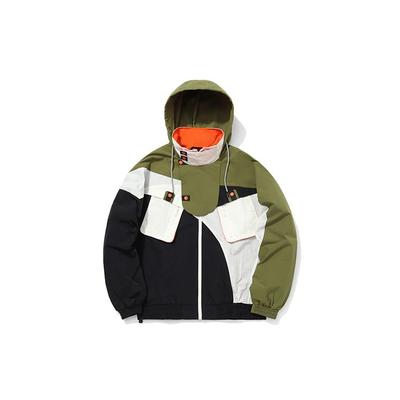 Li Ning Color Block Loose Jacke Unisex Jacken Olivgrün AJDQ373-3